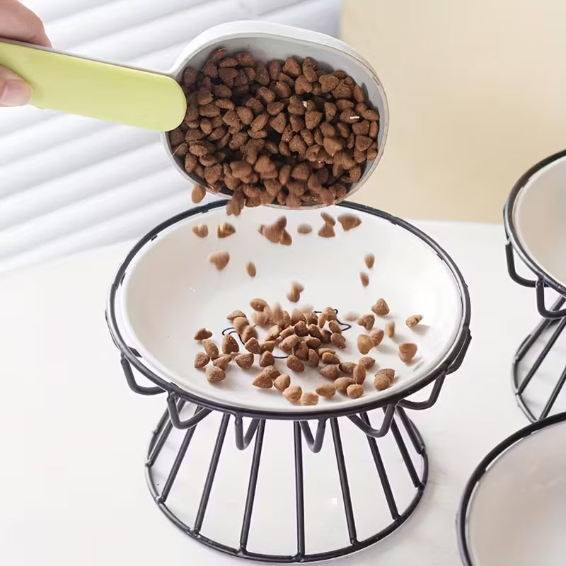 Catson · ElevateBowl™ – Keramik Fressnapf mit Eisenständer