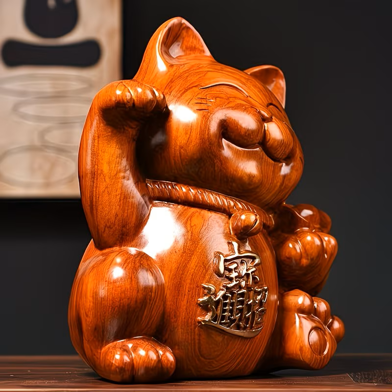 Catson Maneki-Neko Rosenholzfigur