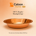 Catson Aurea™ handgefertigter Futternapf für Katzen aus 100 % Kupfer mit breiter, flacher Form