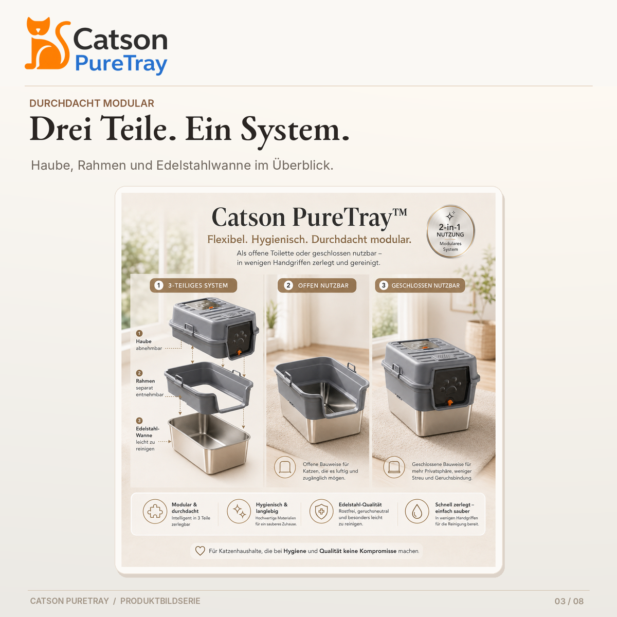 CATSON PureTray – 3/8: modularer Aufbau