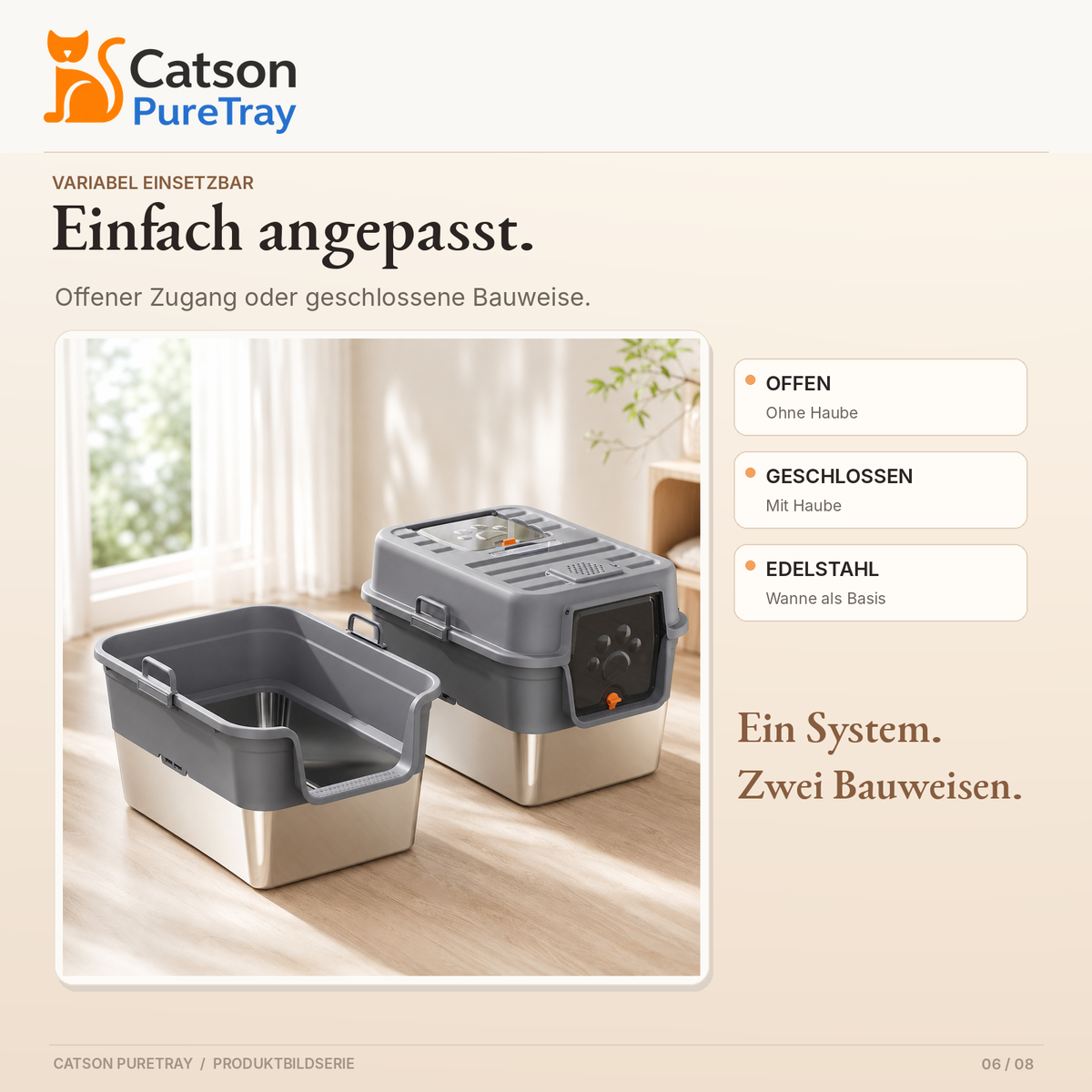 CATSON PureTray – 6/8: zwei Nutzungsarten