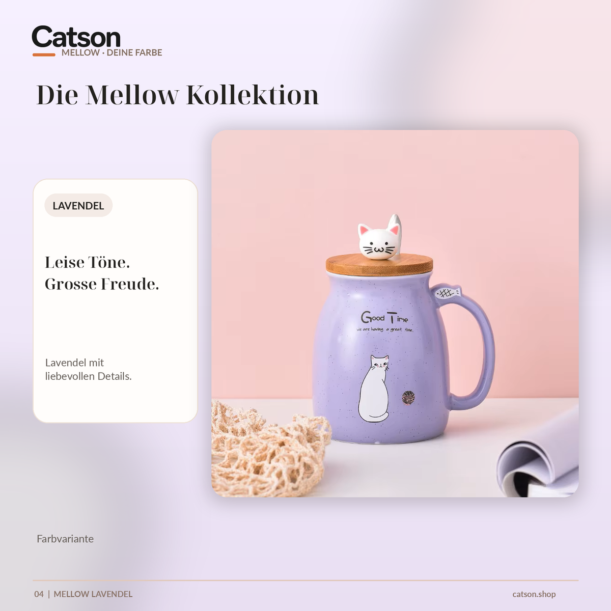 CATSON Mellow in Lavendel mit Katzendeckel