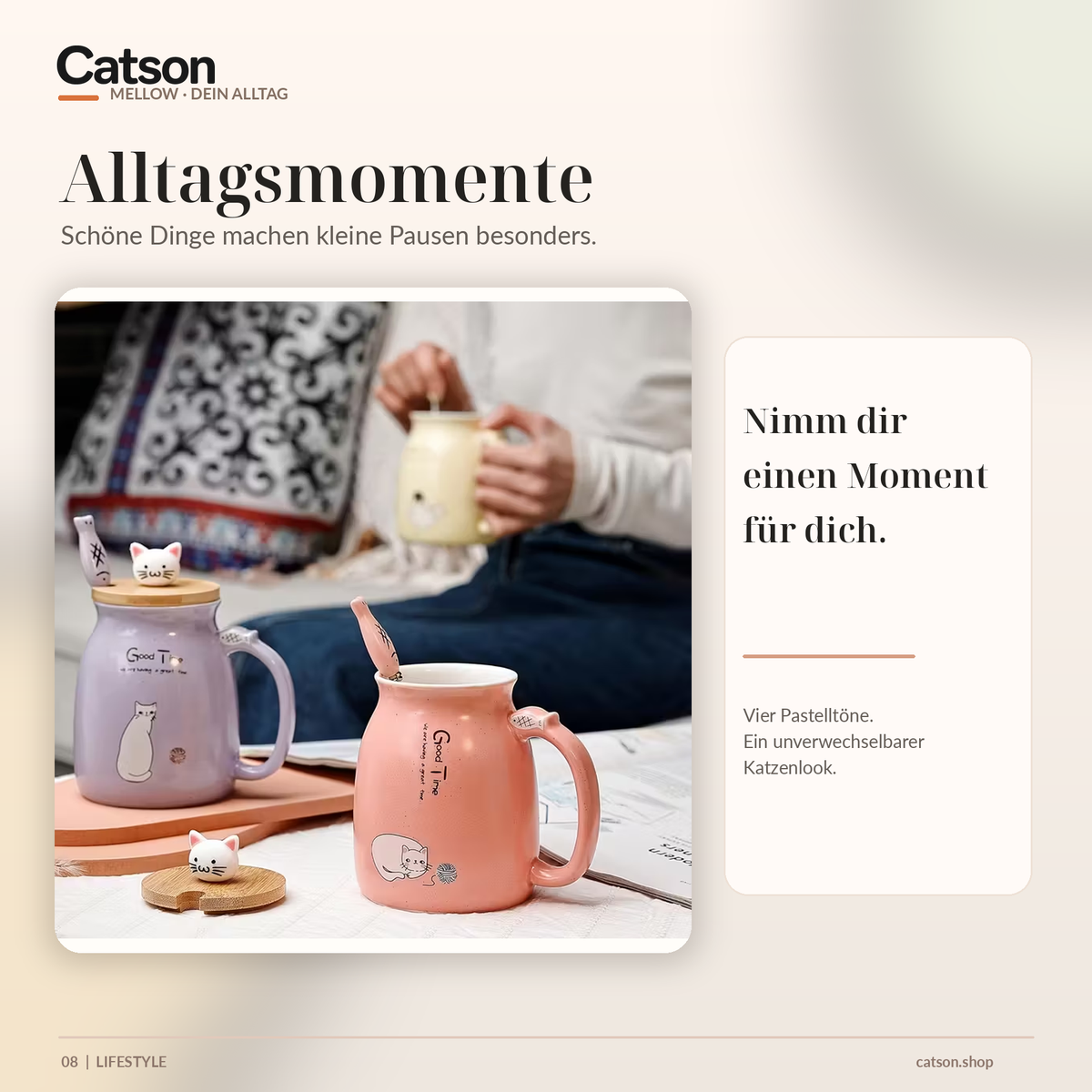 CATSON Mellow Keramiktasse – gemütlicher Alltagsmoment