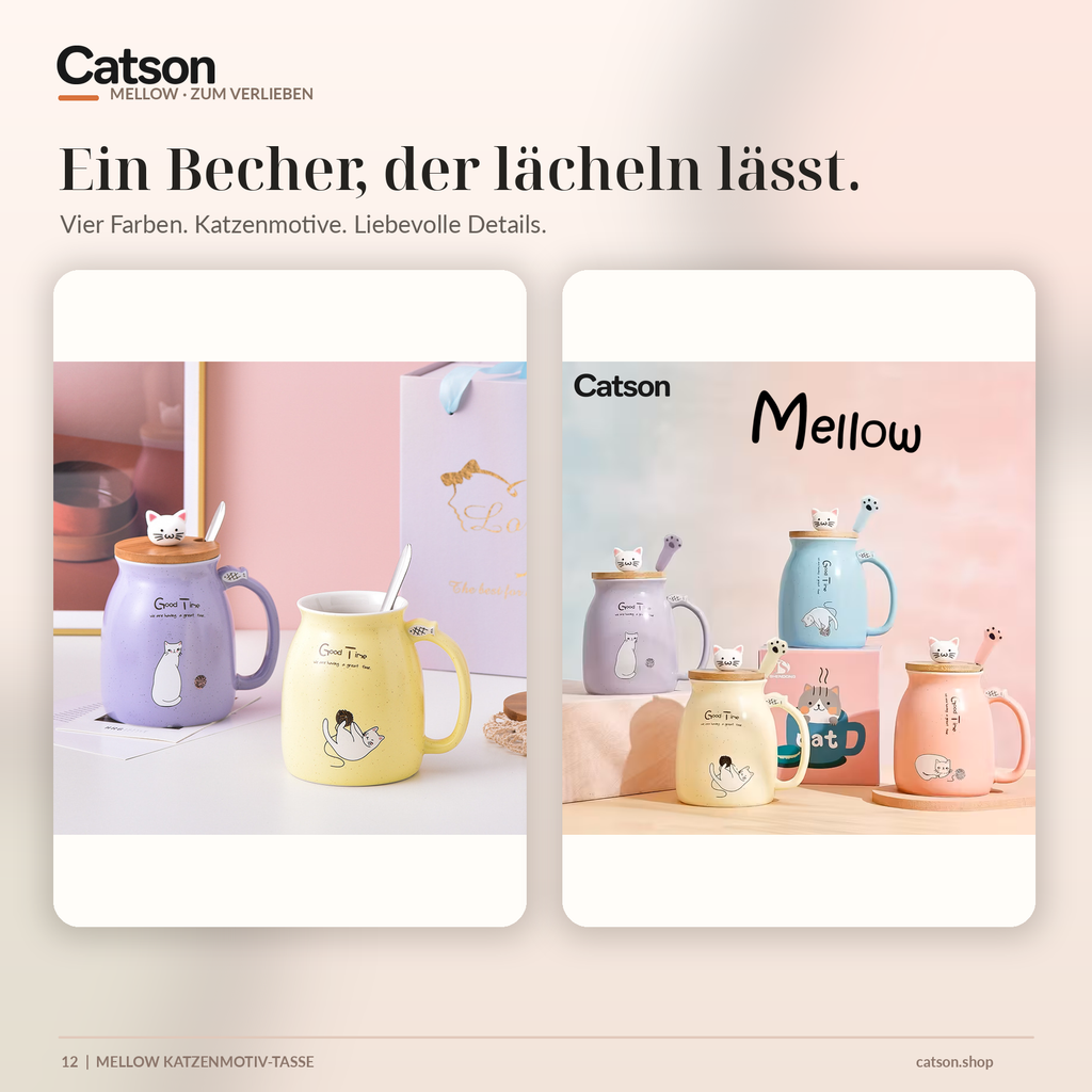 CATSON Mellow – Keramiktasse als Geschenkidee für Katzenfans