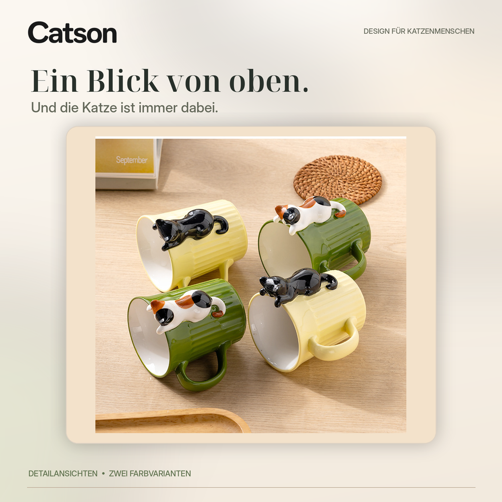 CATSON PawCup – Detailansichten der Katzenfiguren und Henkel