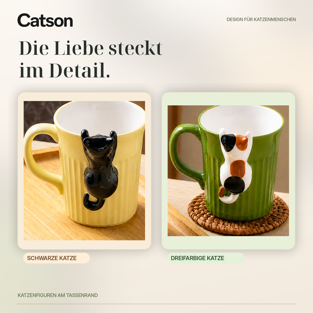 CATSON PawCup – 3D-Katzenfiguren in beiden Farben
