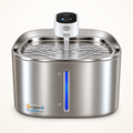 Catson PureFlow Max – 4-Liter-Edelstahl-Trinkbrunnen, frontale Produktansicht