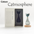 Catson Catmosphere™ Storm Glass Wetterglas in Katzenform mit Holzsockel und Geschenkverpackung