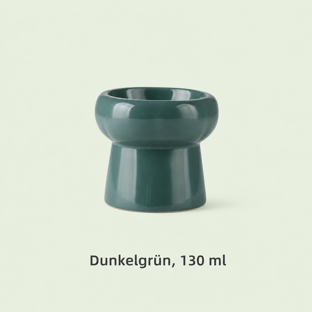 Catson Tango™ erhöhter Keramik-Futternapf in Dunkelgrün mit 130 ml Fassungsvermögen