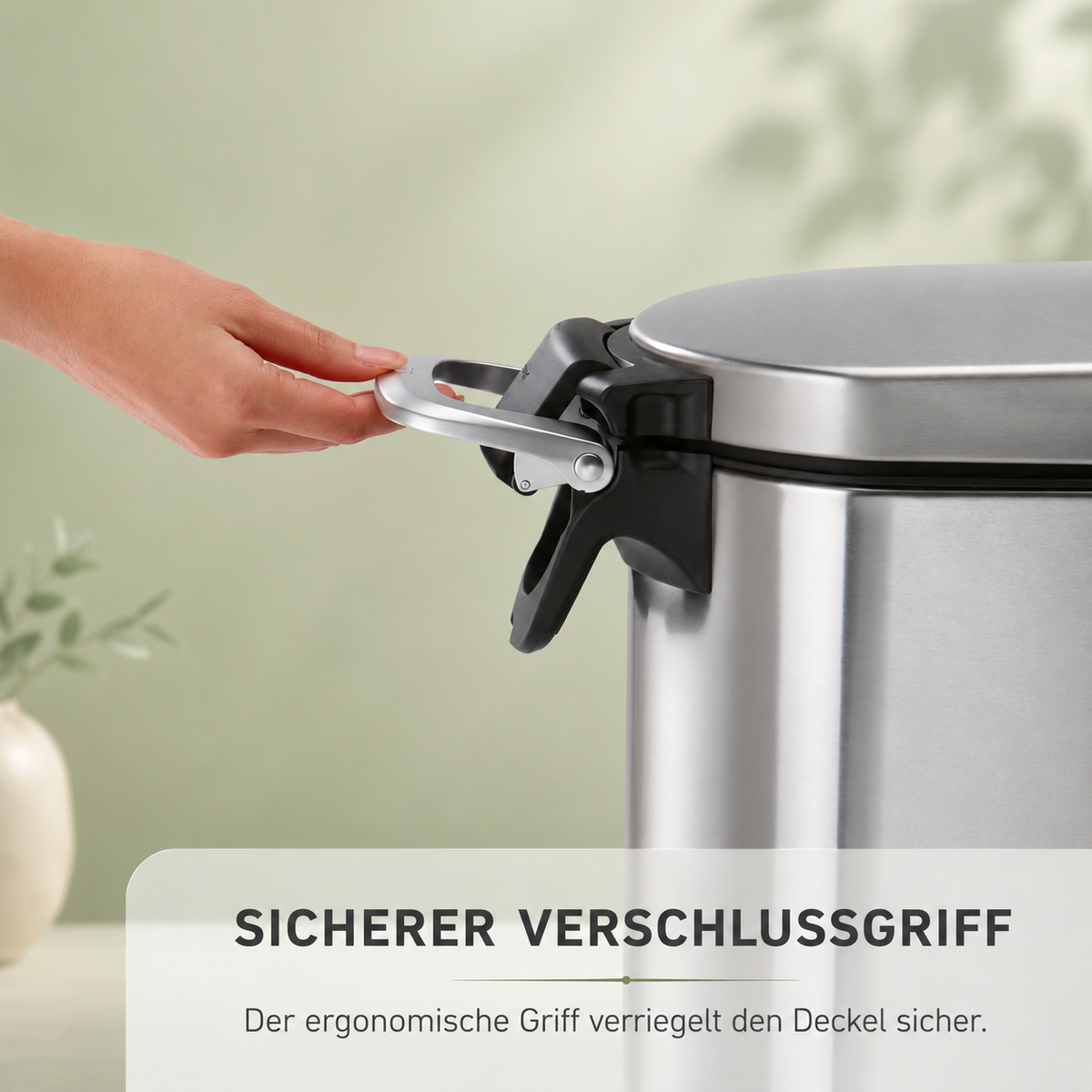Catson Tresor™ Edelstahl-Futterbehälter für Katzen mit ergonomischem Verschlussgriff zur sicheren Verriegelung des Deckels