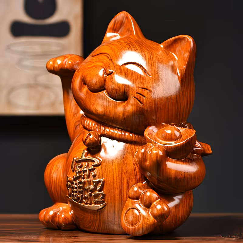 Catson Maneki-Neko Rosenholzfigur